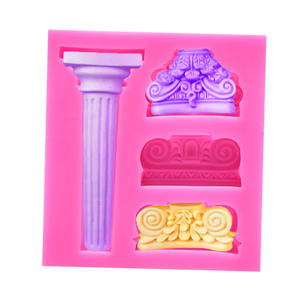 4 Uds 3D textura fina clásico simple Euro retro Palacio columna romana y forma de estigma molde de silicona DIY - Product Image 1