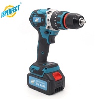 Perceuse à batterie au lithium JSPERFECT 21V, moteur sans balais, vitesse variable, perceuse à percussion sans fil