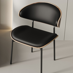 Sedia da Pranzo Nera e Oro di Lusso, Stile Nordico <span class=keywords><strong>in</strong></span> <span class=keywords><strong>Legno</strong></span>, Metallo, Tessuto e Pelle, Set per Sala da Pranzo, Arredamento Moderno per Casa e Ristorante - Product Image 3
