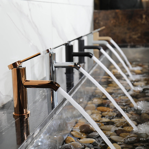 Nhà máy tùy chỉnh màu đen Rose Gold Chrome <span class=keywords><strong>Basin</strong></span> Mixer tap lỗ duy nhất phòng tắm chậu vòi - Product Image 5