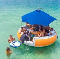 Bateau de restauration flottant CE, bateau barbecue électrique en forme de donut, équipement de divertissement aquatique pour attraction touristique lacustre