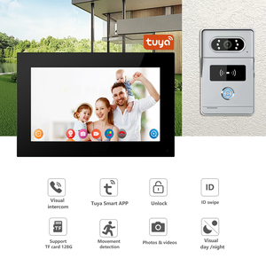 2MP Tuya กริ่งหน้าประตูอัจฉริยะ Wi-Fi มีสายระบบรักษาความปลอดภัยภายในบ้านวิดีโอโทรศัพท์อินเตอร์คอมขนาด10.1นิ้วพร้อมกริ่งประตู - Product Image 1
