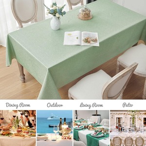 Custom Rectangle <strong>Tablecloth</strong> Water Resistant Wrinkle Free Linen Textured Table Cloth Table Cover For Party Camping - Product Image 4