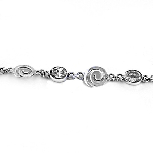 สร้อยข้อมือเซอร์โคเนียสำหรับผู้หญิงได้รับการรับรองแบบเกลียว925เงินสเตอร์ลิงประดับลูกบาศก์เซอร์โคเนียชุบเงินอุปกรณ์ของขวัญสำหรับงานเลี้ยงหมายเลขที่ไม่ซ้ำกัน - Product Image 2