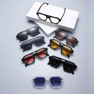 Gafas de Sol Cuadradas con Marco Grande, Diseño Vintage 2025, Personalizables con Logotipo, para Hombre y Mujer, Protección UV400, Doble Puente, Estilo Piloto - Product Image 3