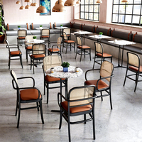 Ensemble de mobilier commercial pour restaurants, hôtels, cafés, bars, salons de thé - Style minimaliste moderne, structure en fer, table en marbre, mousse haute élasticité