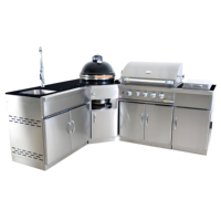 Cuisine extérieure en acier inoxydable de haute qualité avec barbecue Kamado pour jardin et terrasse, armoire étanche ODM