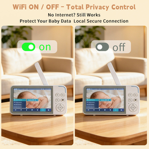 Baby Monitor 1080P Dual Mode <span class=keywords><strong>da</strong></span> 5 Pollici con Telecamera WiFi, Opzione Spegnimento, Modalità Privacy, Rilevamento Movimento e Pianto, Audio Bidirezionale - Product Image 4