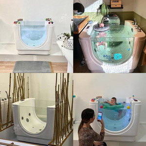 <span class=keywords><strong>Baignoire</strong></span> bébé autoportante en acrylique Gurgle, design moderne et écologique, fonction de trempage pour bébés - Product Image 4