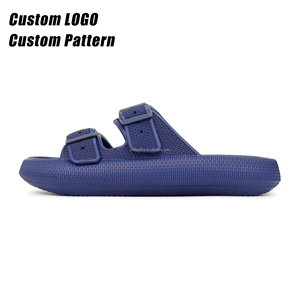 รองเท้าแตะ BreezeStep สกรีนโลโก้แบบสไลด์ รุ่น Double Buckle พื้นหนา โฟม EVA นุ่มสบาย - Product Image 1