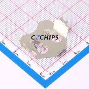 MY-2450-05-J Button & Strip Battery Connector SMD Connector Battery Clip <b>CR2450</b> Phosphor Bronze Nickel - Product Image 1
