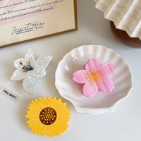 Pince à Cheveux en Acétate Forme Fleur de Marguerite Mignonne Printemps-Été, Accessoire pour Filles, Pince à Cheveux Tournesol et Fleur de Cerisier