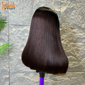 Perruque Bob en cheveux humains vierges vietnamiens de qualité 15A, double densité, sans colle, avec dentelle HD 13x4, pour femmes noires - Product Image 2
