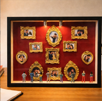 Boîte décorative vintage pour mini cadres photo sur le thème des couples, présentoir combiné pour cadres photo