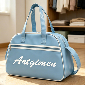 Bolsa <span class=keywords><strong>de</strong></span> Bolos Clásica Impermeable con Gran Capacidad para Deportes, Gimnasio, Bolsa <span class=keywords><strong>de</strong></span> Viaje Retro <span class=keywords><strong>de</strong></span> Cuero PU para <span class=keywords><strong>Viajes</strong></span> Cortos - Product Image 5