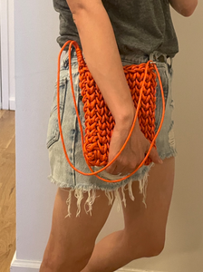 Pochette bandoulière pour téléphone en corde paracorde réfléchissante ORANGE avec sangle réglable, compatible <span class=keywords><strong>multi</strong></span>-marques, style Ins - Product Image 3