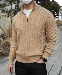 Maglione di Alta Qualità con Logo di Cavallo, Pullover alla Moda da Uomo con Collo e Mezza Cerniera - Product Image 5