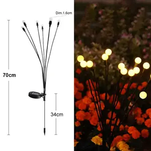 Hot Selling Solar Powered Outdoor Waterproof Lawn Lamp Pathway Light Decoration Garden Led Firefly Lights With Stake