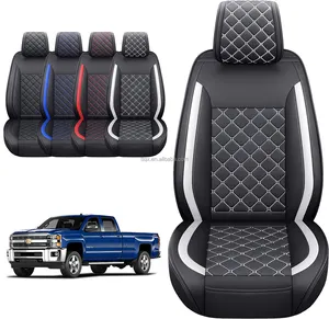 Capas de assento de carro para Chevy Silverado e GMC Sierra 07-24, conjunto completo de couro de luxo personalizado, acessórios para assento de carro, ideal para uso em 2024, em oferta