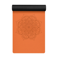 Tapis de yoga en PU à marque privée, logo personnalisé imprimé, base en caoutchouc écologique pour commande en gros