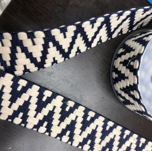 Tùy chỉnh 38mm dệt W <span class=keywords><strong>Chevron</strong></span> lượn sóng bông xương cá Jacquard vải băng cho dây đai Giày - Product Image 1