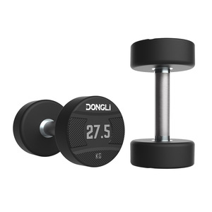 OEM tập thể dục thương mại CPU quả tạ Vòng PU quả tạ không gỉ Grip trọng lượng phòng tập thể dục màu đen Urethane quả tạ - Product Image 2