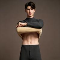 Sous-vêtements chauds pour hommes avec col haut et velours épais pour le chauffage, vêtements et pantalons d'automne, ensemble pour hommes pour l'hiver