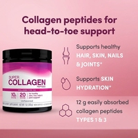 Poudre de Super Collagène 200g Vitamine C Biotine 1 dose (1 cuillère) - Durée de conservation de 24 mois pour la croissance des cheveux, des ongles et de la peau des femmes - Produits de beauté