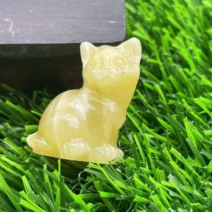 Venta caliente tallado ornamento piedra de cristal Natural gatito artesanía 1,2 pulgadas gato para la venta - Product Image 5