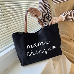 Bền tùy chỉnh lớn bông vải mua sắm Tote cho đám cưới và bãi biển vải Tote Túi Logo - Product Image 4