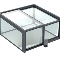 Fenêtre coulissante électrique en forme de L personnalisée et de haute qualité pour escalier à propos du sous-sol