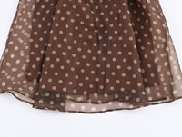 Robes longues décontractées à la mode pour femmes, col carré, manches bouffantes courtes, couleur marron, imprimé à pois