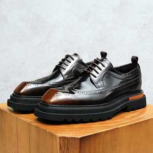 Nouvelles chaussures en cuir italiennes faites à la main, décontractées, formelles, avec lacets et semelles rigides pour hommes - Product Image 5