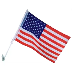 USA Car Flag Promotional quality banner cheap polyester national flag custom Festival Parade Independence Day Flag
