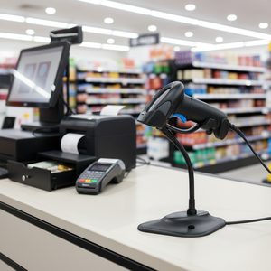 Lecteur de codes-barres et QR filaire compatible avec les caisses enregistreuses de supermarchés, laser 1D 2D pour inventaire - Product Image 2