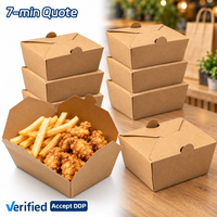 SOTON Kraftpapier-Faltbox, Einweg-Lunchbox für Fast Food, geeignet für Pommes Frites, Hähnchen, Kartonverpackung