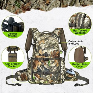 Outdoor Camouflage Hunting <b>Backpack</b> Reed Camouflage Waterproof Unisex Outdoor Sports <b>Backpack</b> With Interior Zipper Pocket - Product Image 5