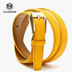Carosung vendita calda Custom moda cinture in pelle donna giallo cintura decorativa in vita per Jeans e vestito - Product Image 2