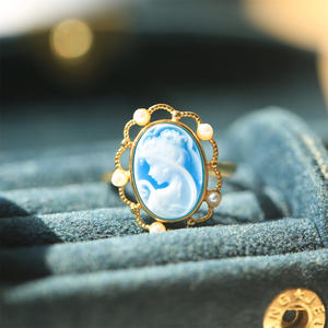 Anillo de Plata 925 con Incrustaciones de <span class=keywords><strong>Camio</strong></span> en Relieve, Venta de Fábrica - Product Image 4