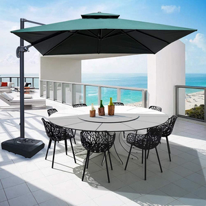 A prueba de viento cuadrado Patio Offset Roma sombrilla de doble capa en voladizo colgante sombrilla con <span class=keywords><strong>Base</strong></span> cruzada sombrillas de playa - Product Image 3
