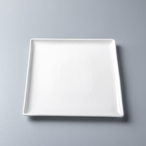 Impression personnalisée Piatto <span class=keywords><strong>di</strong></span> porcellana piatti ristorante occidentale céramique <span class=keywords><strong>bianca</strong></span> Piatto da pranzo quadrato - Product Image 4