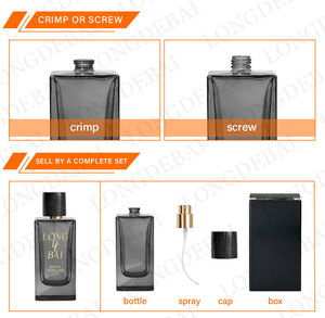 Custom Men Luxury Rectangular Black Glass Perfume <b>Spray</b> <b>Bottle</b> 50ml 100ml Crimp <b>Empty</b> Perfume <b>Bottle</b> With Box Packaging - Product Image 5