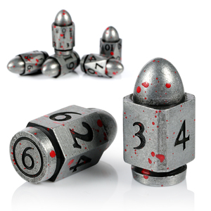 Dados de juego de rol <span class=keywords><strong>D</strong></span>&<span class=keywords><strong>D</strong></span>, dados poliédricos DND de metal, juego de 7 dados de metal tipo bala para Dungeons and Dragons - Product Image 1