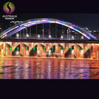 Fontaine d'eau magique colorée extérieure personnalisable avec rideau d'eau numérique décoratif pour pont de rivière