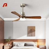 Ventilateur de plafond LED moderne LINKWAY à 6 pales avec lampe, culot E26/E27/B22, télécommande à intensité variable, moteur DC, 3 vitesses, éclairage domestique