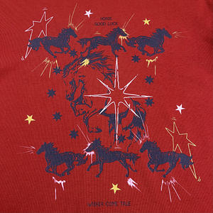 T-Shirt Casual da <span class=keywords><strong>Uomo</strong></span> con Stampa 'Happy Year Horse Good Luck', 100% Cotone 250g, Traspirante, Antirughe, Vestibilità Regolare - Product Image 2