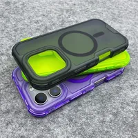 Coque de téléphone antichoc couleur néon pour iPhone 17 16 Pro Max 14 15 Pro 13 11 12, compatible charge sans fil, protection givrée