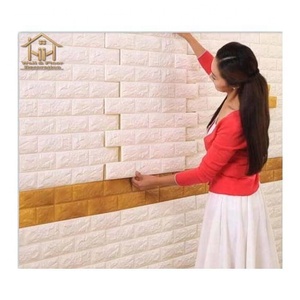 <span class=keywords><strong>Papier</strong></span> <span class=keywords><strong>peint</strong></span> auto-adhésif en mousse XPE, design brique 3D, nouveauté 2021, pour la décoration intérieure, autocollant mural en mousse PE, décoration de chambre d'enfant - Product Image 1