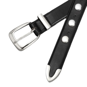 Vente chaude Personnalisé Femmes Punk Style Rivet Mode À La Mode À La Mode Rue Robe Jeans Polyvalent Pantalon Décontracté <span class=keywords><strong>Ceinture</strong></span> avec Boucle Épingle - Product Image 5