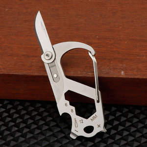 Outil multifonction en acier inoxydable pour le <span class=keywords><strong>sport</strong></span>, le <span class=keywords><strong>camping</strong></span>, la randonnée, l'EDC, ouvre-bouteille, mousqueton avec couteau - Product Image 3